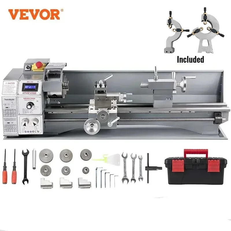 VEVOR Brushless Mini Metal Lathe 1100w Metal Mini Lathe Precision 220x600mm Variable Speed Spindle  Metal Gears Lathe Machine