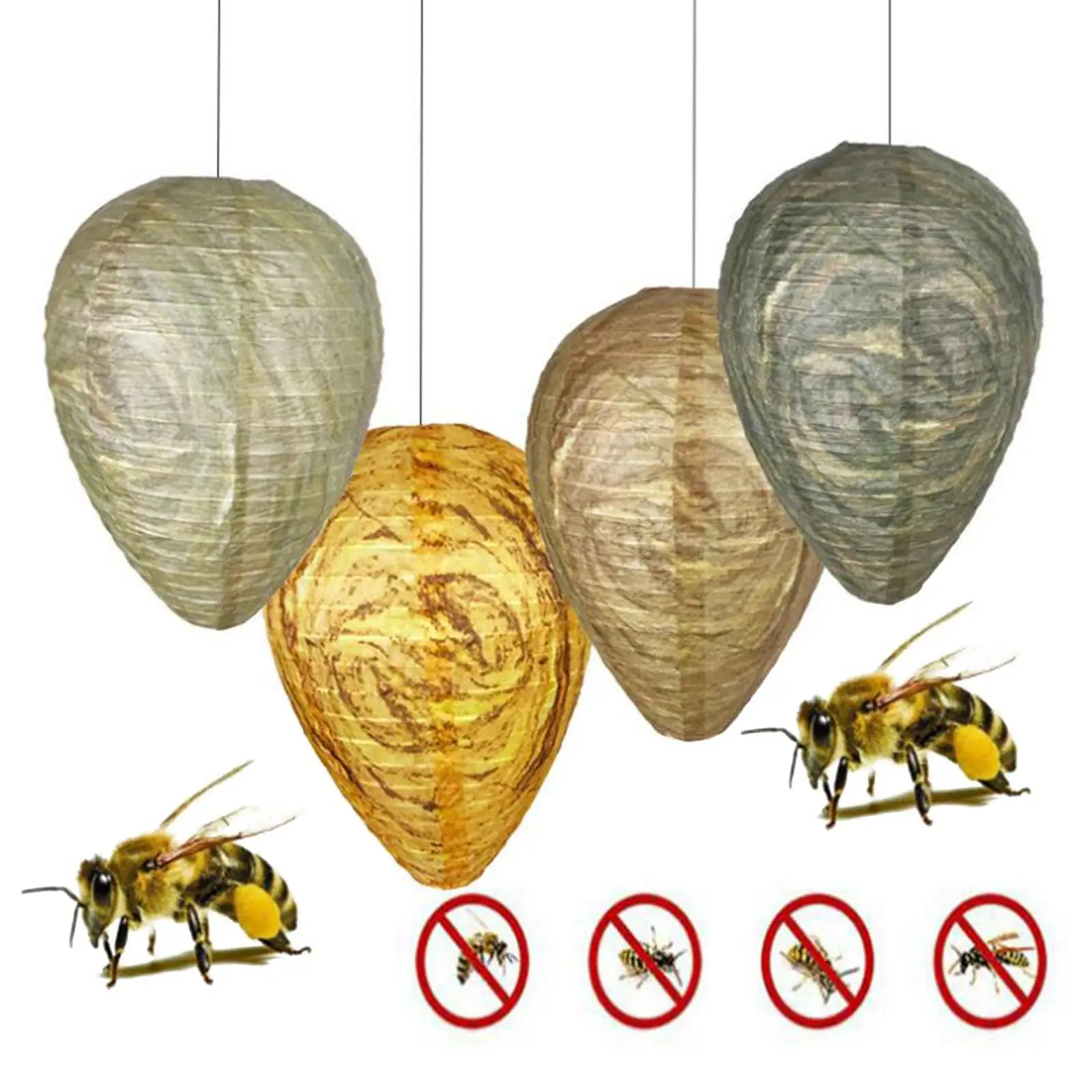 

3 Pieces Hanging Wasp Nest Lure Hornets Deterrent Effective Honeycomb Lure Deterrent Deterrent Lantern for home and garden