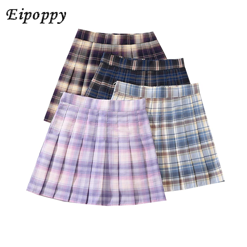 Rokken Dames Hoge taille gepluide ROK Harajuku Preppy Stijl vrokken MINI MODULE chique Dame meisjes dans korte ROK