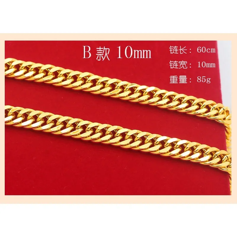 NovaGlod Street hiphop baas ketting 24K echt goud dubbele gesp zadelketting 9999 platte ketting mannen dominante ketting