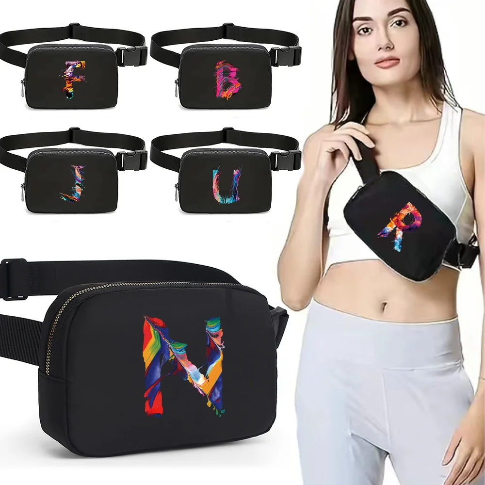 Waist Pack Belt Bag Mobile Phone Bag Paint Printing Series Outdoor Sports Organizers Running Riding Fanny Pack Unisex