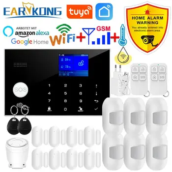 G50 Wifi GSM Alarm System Tuya 433MHz Wireless and Wired Detector Burglar Alarms RFID Card TFT LCD Touch Keyboard 11 Languages