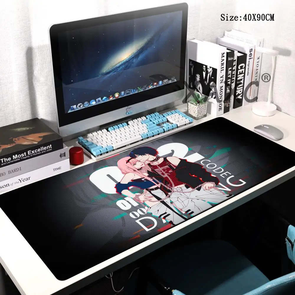 

Коврик для мыши HD XXL, сексуальный геймерский коврик для мыши, аниме Zero Two XL, коврик для мыши D-Darling in the FranXX 02, резиновый коврик для клавиатуры 90x40 см