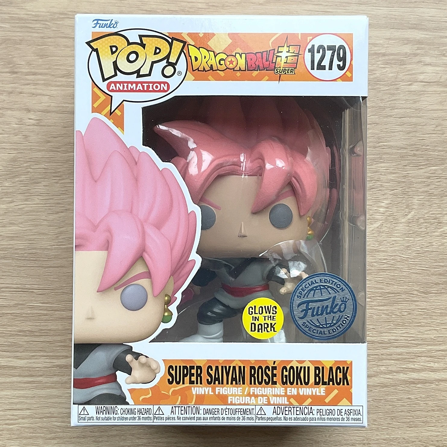 Funko Pop Dragon Ball Z Vinyl Figure Super Saiyan Rose Goku Black＆SSGSS Goku Kaio-Ken Times Twenty Official Licensed Glow Statue - view 6