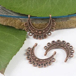 30pcs 20*16mm Copper-tone Moon Crafted Connectors H2147 Charms for Jewelry Making