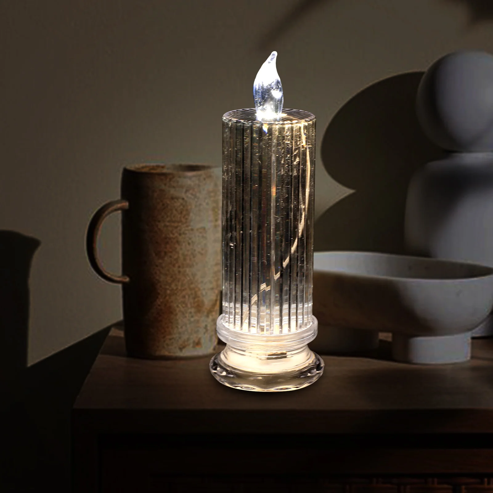 

Flameless Lights LED Candles Electronic Wax Votive Tealight Night Light Operated Wedding Room Decor