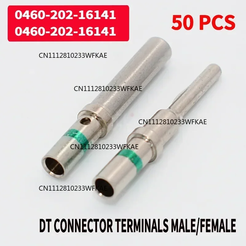50Pcs DT 1.5mm Series Pin Contact 0462-201-16141 0460-202-16141 Stainless Steel 16AWG Deutsch Crimp Solid Female male Terminal