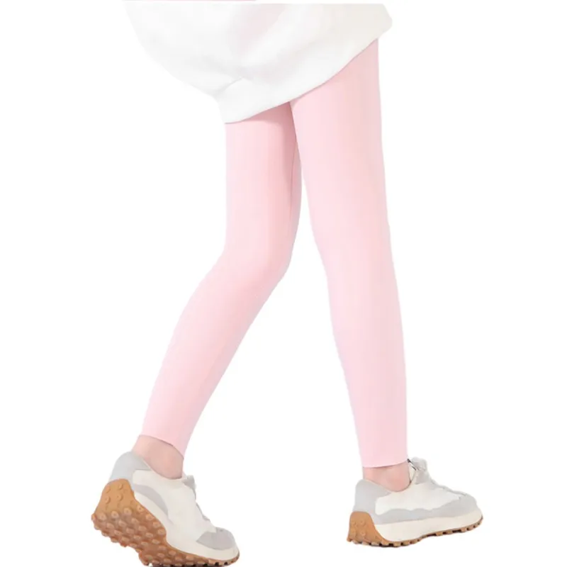 Spring Autumn Girls Long Pants Children High Waist Elastic Sport Leggings Slim Yoga Pants For Child Kids 2-12Y