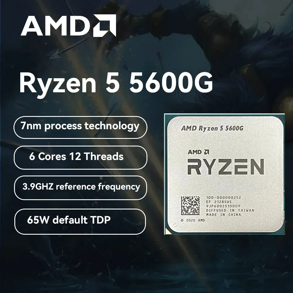 AMD Ryzen 5 5600G + GIGABYTE A520M K V2 مجموعة وحدة المعالجة المركزية للوحة الأم DDR4 64GB 5100(O.C.) مجموعة مقبس AM4 Micro-ATX 5600G+A520