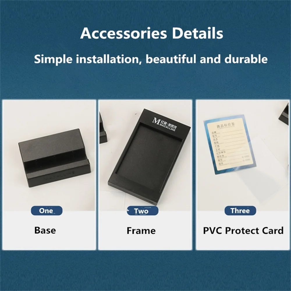 Black Two Use Ways Plastic Small Commodity Price Label Paper Card Sign Holder Tags Display Stand