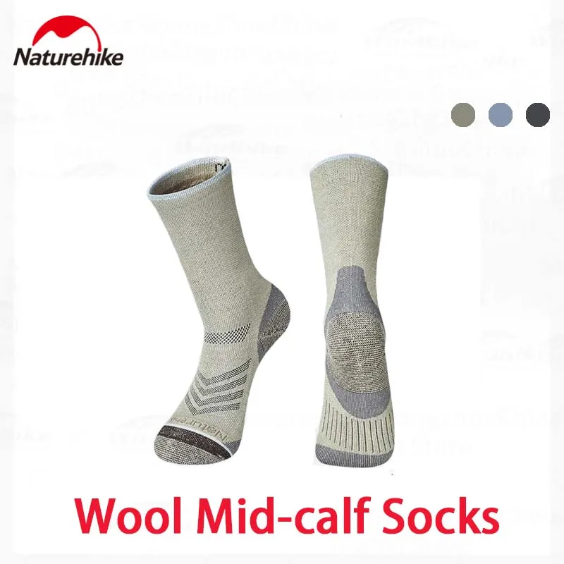 

Naturehike Wool Mid-calf Socks Outdoor Sports Hiking Riding Running Cushioning for Men Women Breathable Quick-drying Moisture