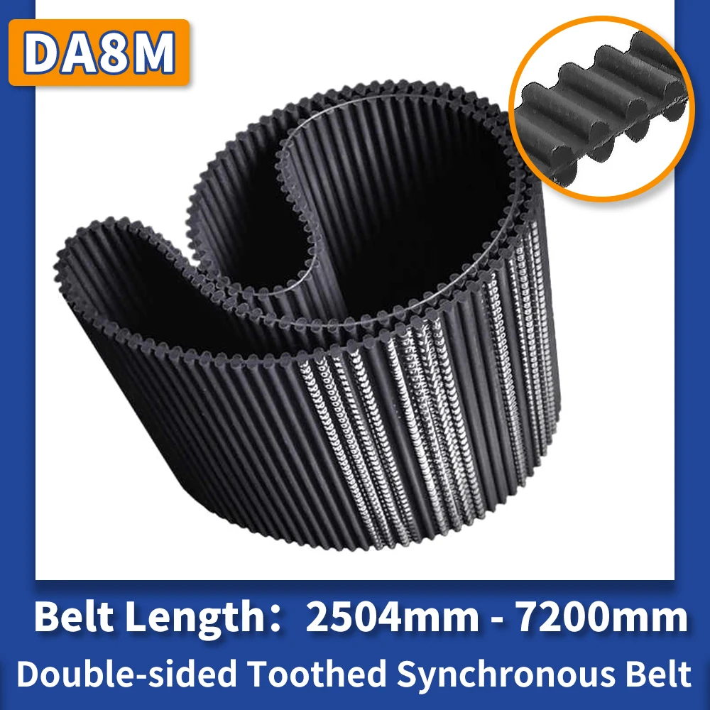 DA8M Double-sided Toothed Belt 2504mm to 7200mm D8M DA8M Double Sided Toothed Synchronous Belt 20mm 25mm 30mm 40mm 50mm D8M DA8M