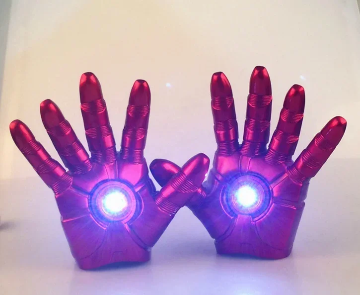 1 pair 1/1 Cosplay superhero Ironman Mark 3 LED light Gloves Figure model Cos costume party Anime Stage show Comic-con Props toy