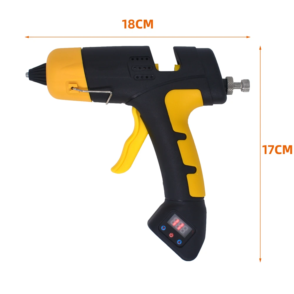 60W Cordless Lithium Battery Hot Melt Glue Gun 4.7V Digital Display Temperature Adjustable Use 7mm Hot Melt Adhesive Repair Tool