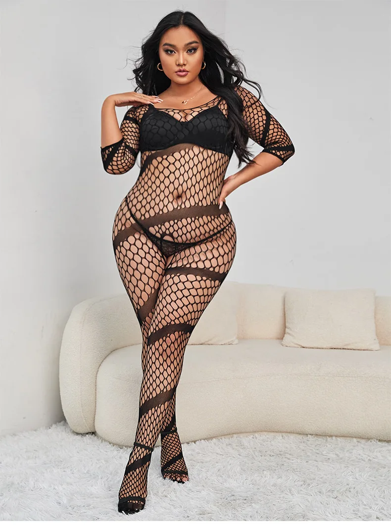 Fashion Porn Body Sexy Lingerie Underwear Women Bodystockings Fishnet Crotchless Mesh Tights Erotic Costumes Teddy Bodysuit