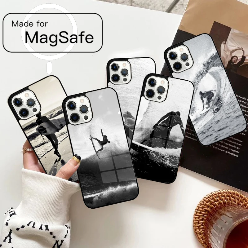 Магнитный чехол для телефона Beach Surf Board Ocean Waves для iPhone 17, Air 16e 12, 13, 14, 15, Pro Max, беспроводной чехол Magsafe