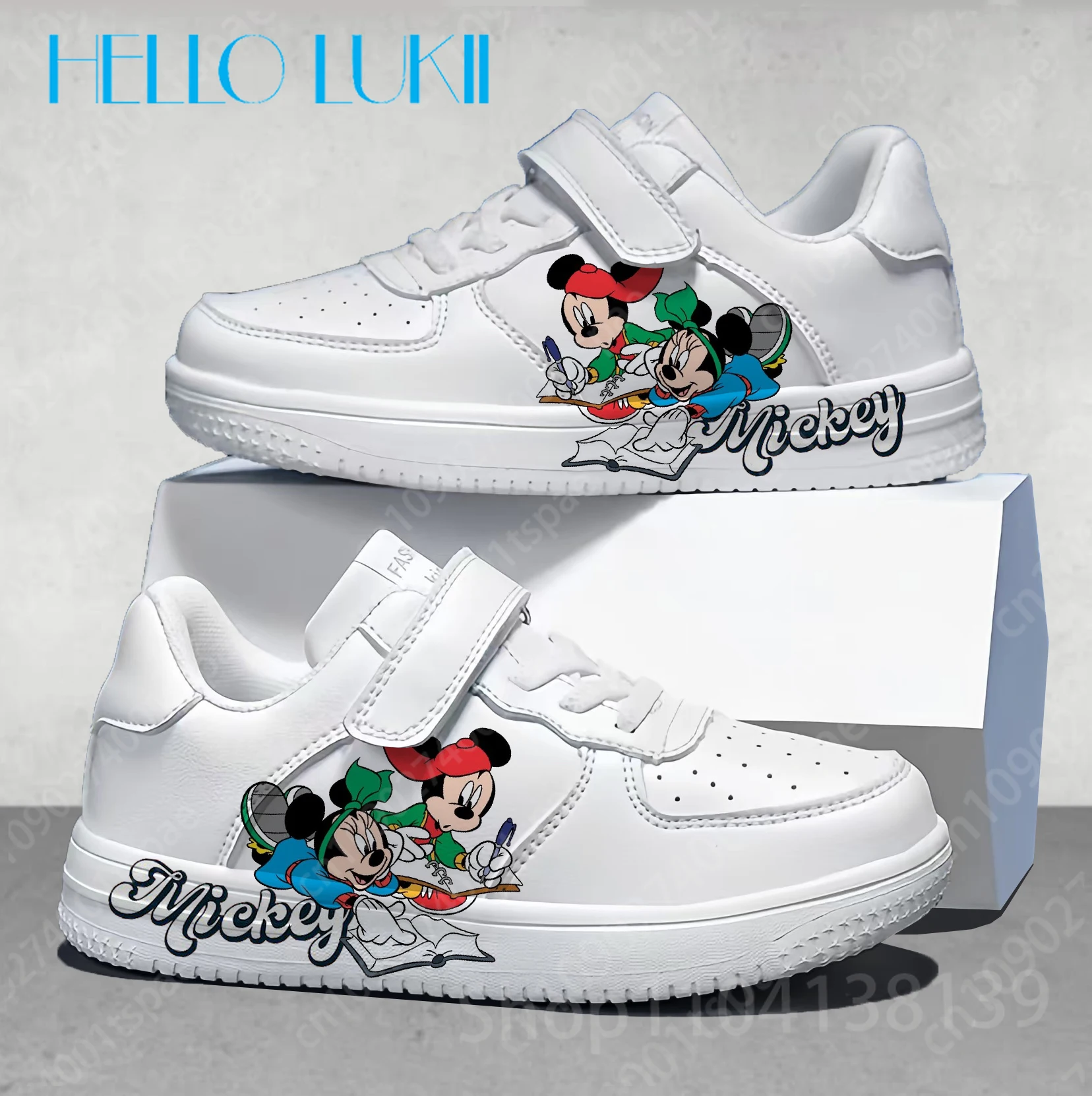 Mickey minnie mouse รองเท้าเด็กรองเท้าผ้าใบเด็กหญิงรองเท้าผ้าใบเด็กแฟชั่นกีฬารองเท้าสบายๆบาสเกตบอลของขวัญ