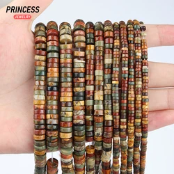 A++ Natural Picasso Jasper Rondelle Beads 4 6 8mm Loose Beads for Jewelry Making Bracelet Wholesale Crystal DIY Accessories