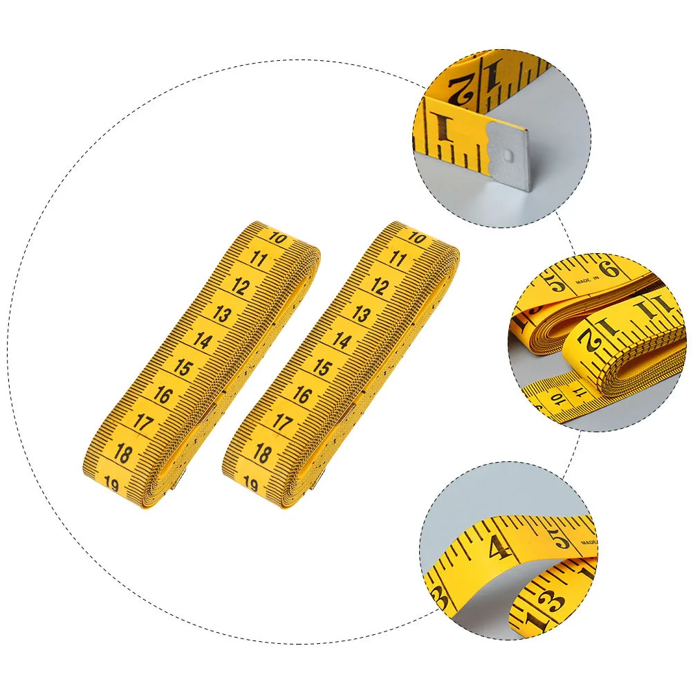 

2Pcs Soft Tape Measure Flexible Fiberglass Material Lightweight Portable for Body Measurement Waistline Hip Line Craft