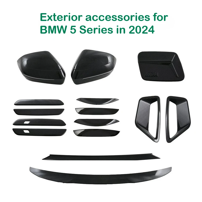 

For 2024BMW 5Series Exterior Handle Door Bowl Rearview Mirror Cover Spoiler Rear Trim Strip Fog Light Frame Exterior Accessories