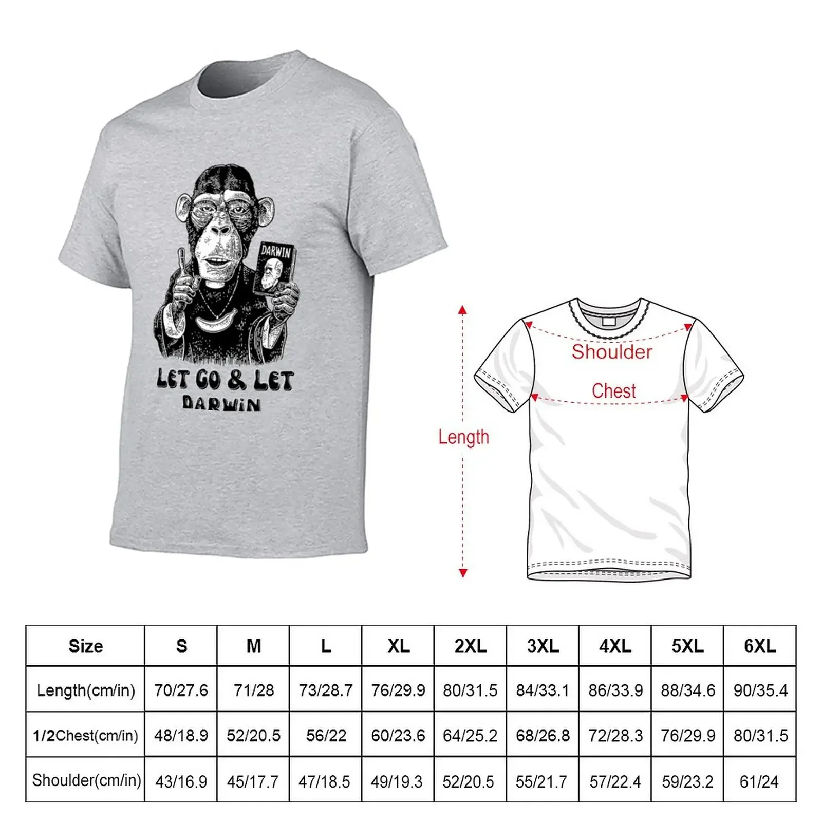 Let Go & Let Darwin | Darwin Theory of Evolution T-Shirt funnys cute clothes oversizeds plain t shirts men