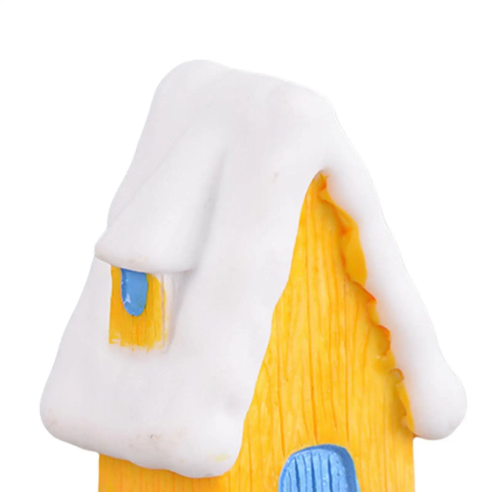 Resin Christmas Miniature House Figurine Village Sculpture for Window Decor Table Centerpiece Dollhouse Ornament