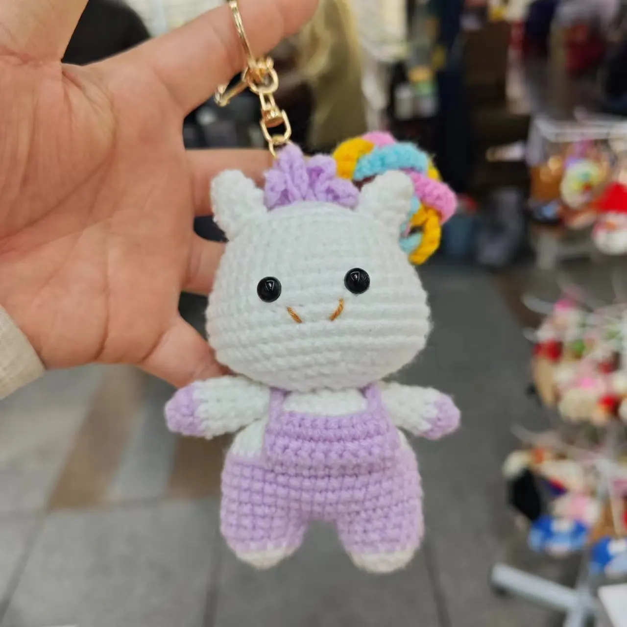 Niedlicher Häkel-Tieranhänger Handgewebter Tier-Schlüsselanhänger Gestrickter Schlüsselring Auto-Schlüsselhalter Süßes Geschenk Rucksack-Deko – Detail 4