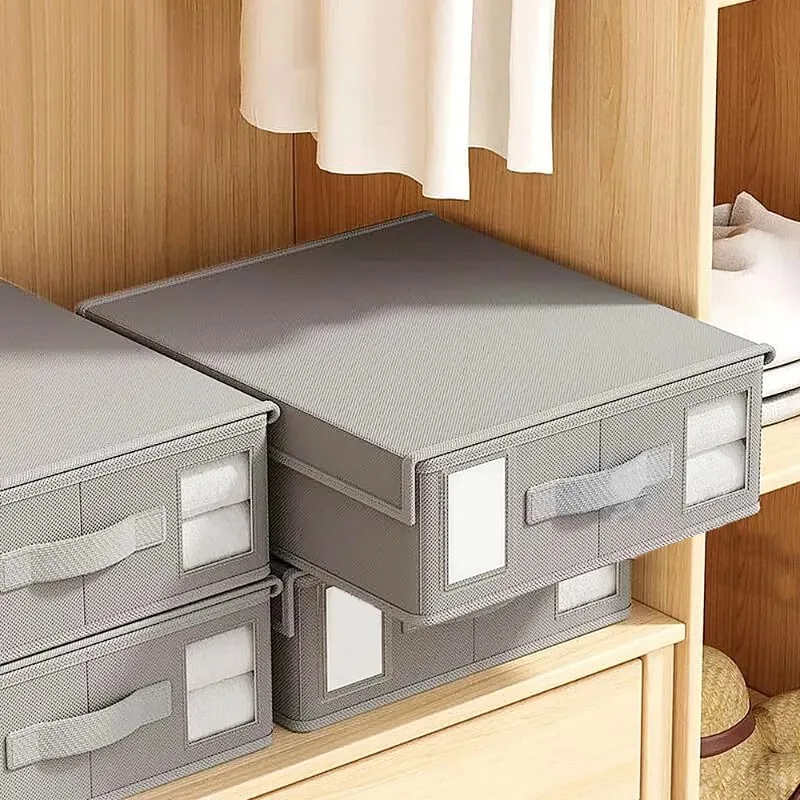 3/5Pcs Non-Woven Storage Box Set for Bed Sheet Quilt Cover Blanket Wardrobe Clothing Fabric Organizer Foldable 38*32*12cm