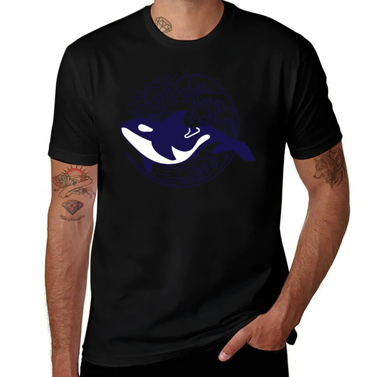 

Majestic Orca Surfing Ocean Waves and Sunshine T-Shirt anime figures Anime t-shirt summer clothes blacks compression shirt men