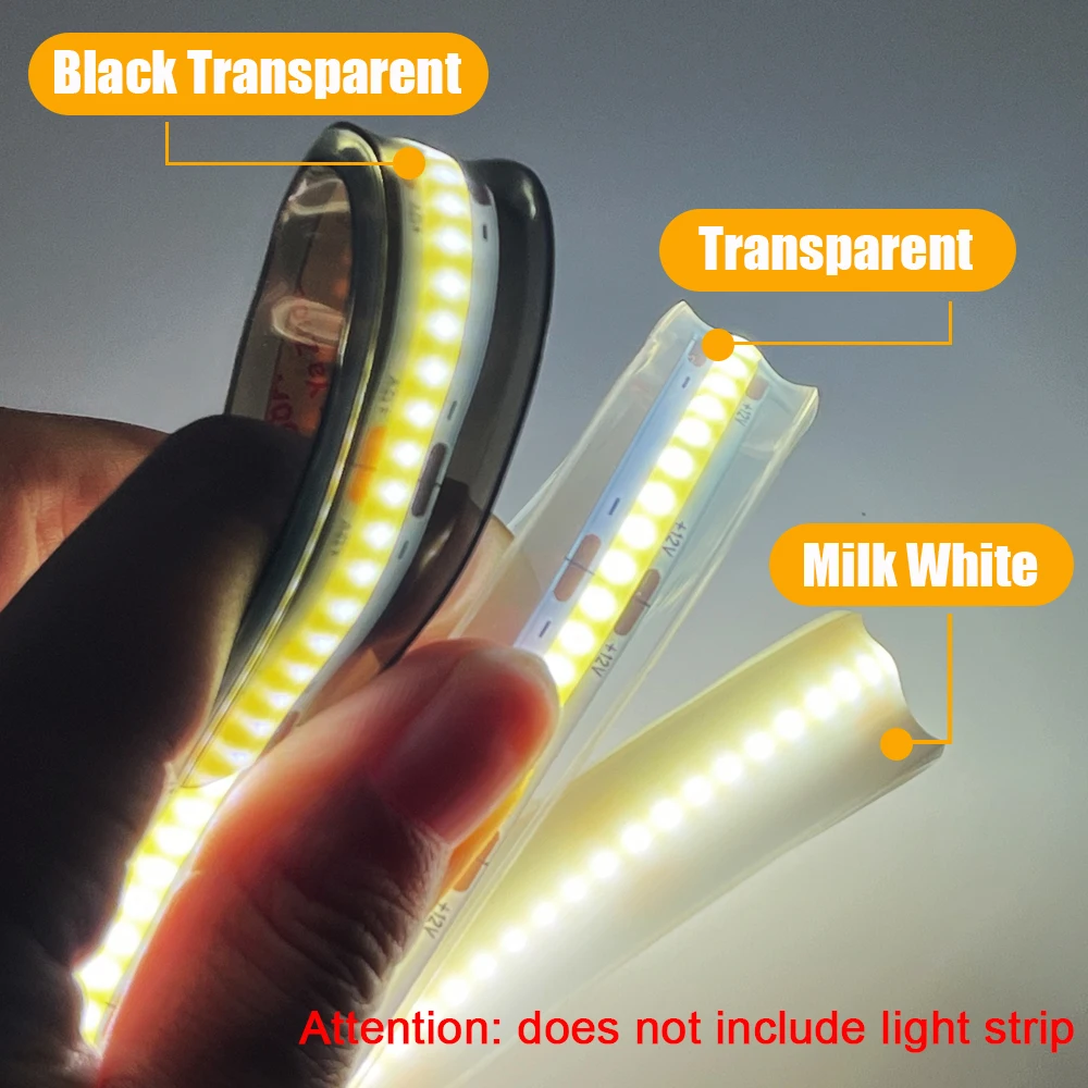 Transparent Milky White Black LED Silicone Tube Flexible Protection Cover Waterproof For 8/10/12mm WS2812B WS2811 5050 Led Strip
