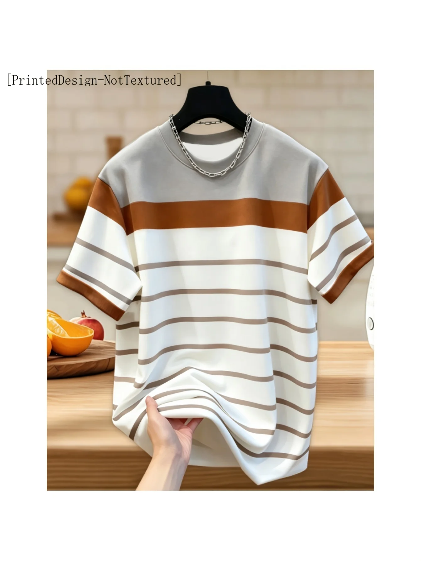Men Mesh Sports T‑Shirt Color Block Stripe O‑Neck Short Sleeve Summer Loose Casual Daily Top