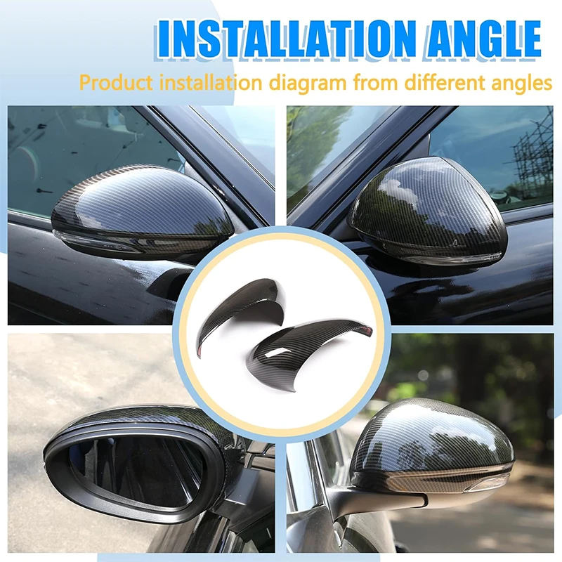 ل 2016-2019 ألفا روميو جوليا ABS سيارة مرآة الرؤية الخلفية غطاء الديكور غطاء الكسوة ملصق اكسسوارات السيارات الخارجية #5