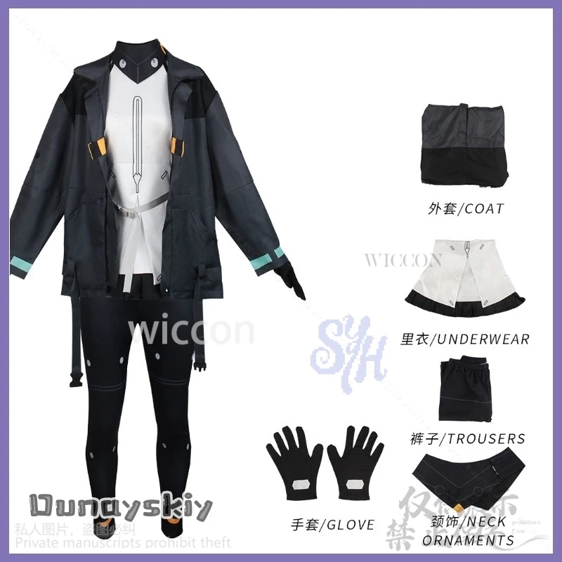 أنيمي Synduality تأثيري نوير زي الشرير معطف أسود السراويل Y2K الفتيات موضة هالوين عيد الميلاد كرنفال حفلة كوس تمويه #2