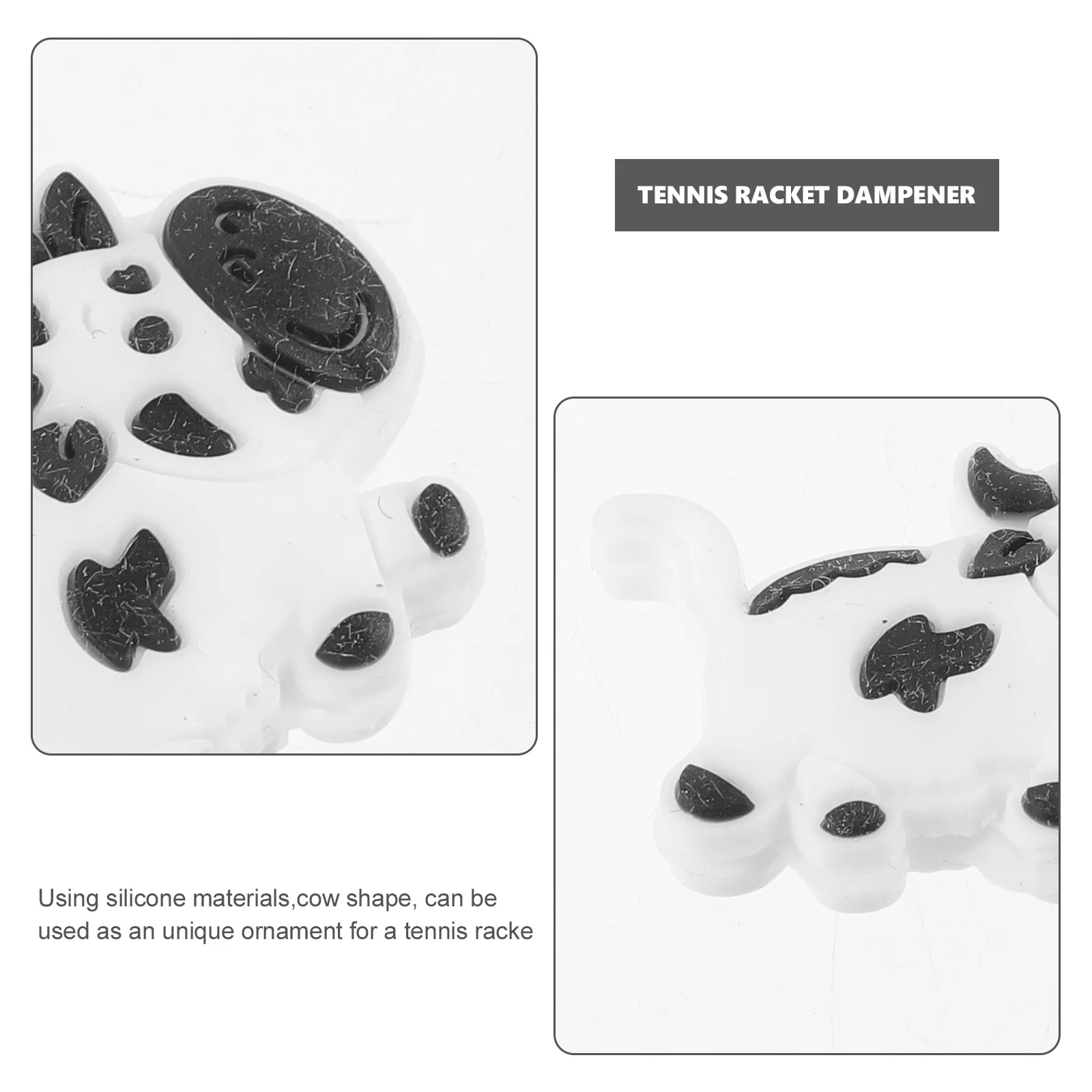 

Silicone Tennis Racket Shock Absorber Dampener Vibration Reducer Cartoon Cow Shape Light Small Easy Install Decorative Gift For