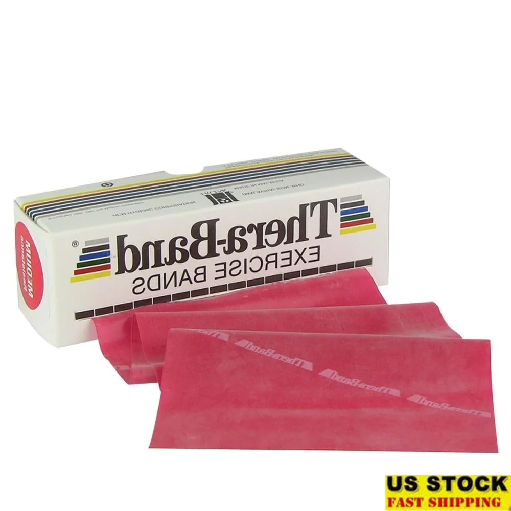 Mittleres Widerstands-Übungs-Widerstandsband TheraBand 5 Zoll x 6 Yards Latex Anti-Rutsch-Krafttraining Rehab Fitness Workout Recovery