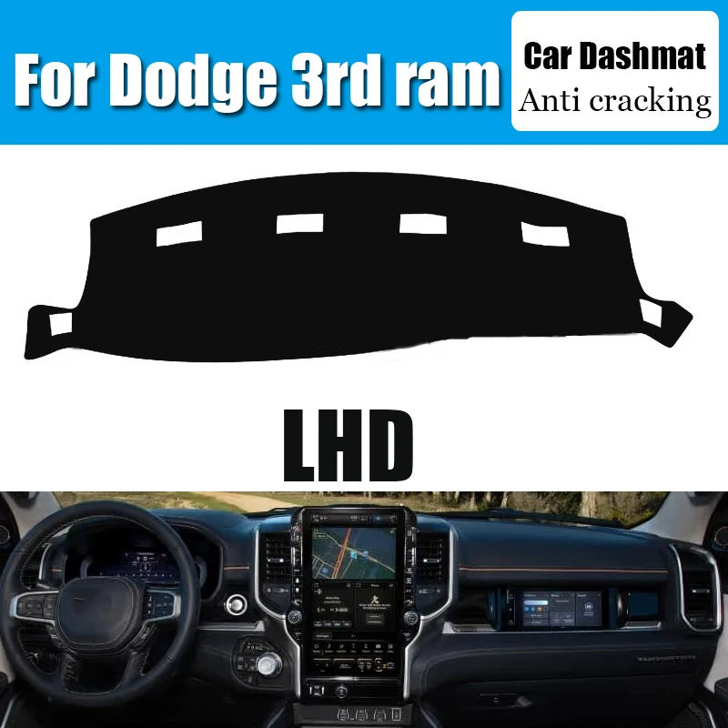 

Car Dashboard Cover Dash Mat For Dodge 3rd Ram Non-slip Sun Shade DashMat LHD Car-styling Suede Leather Customized Private Car