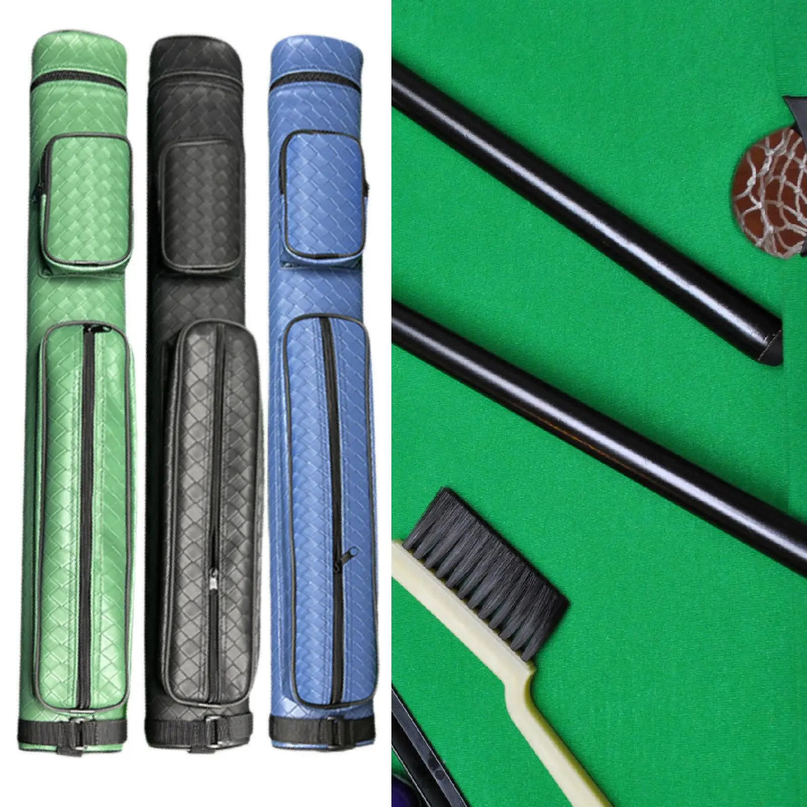 

Сумка для переноски кия с застежкой-молнией, держателем для бильярдных клюшек и дорожной сумкой