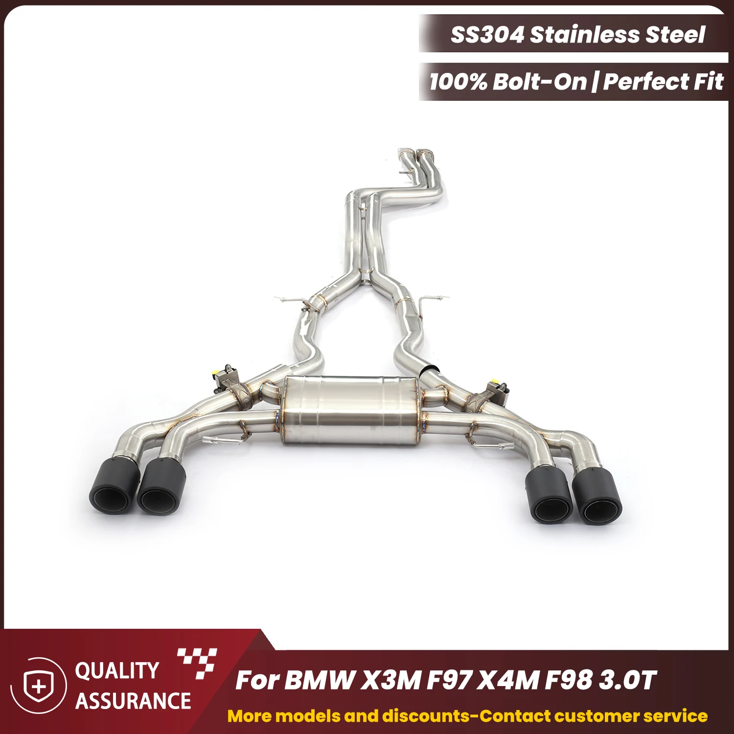 

ECCF Sporty Valvetronic Exhaust Catback Exhaust for BMW X3M F97 X4M F98 3.0T Aggressive Exhaust Sound Performance Upgrade