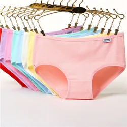 1Pcs Panties for Woman Underwear Cotton Sexy Breathable Soft Lingerie Female Briefs Girls Cute Solid Color Underpants Large Size