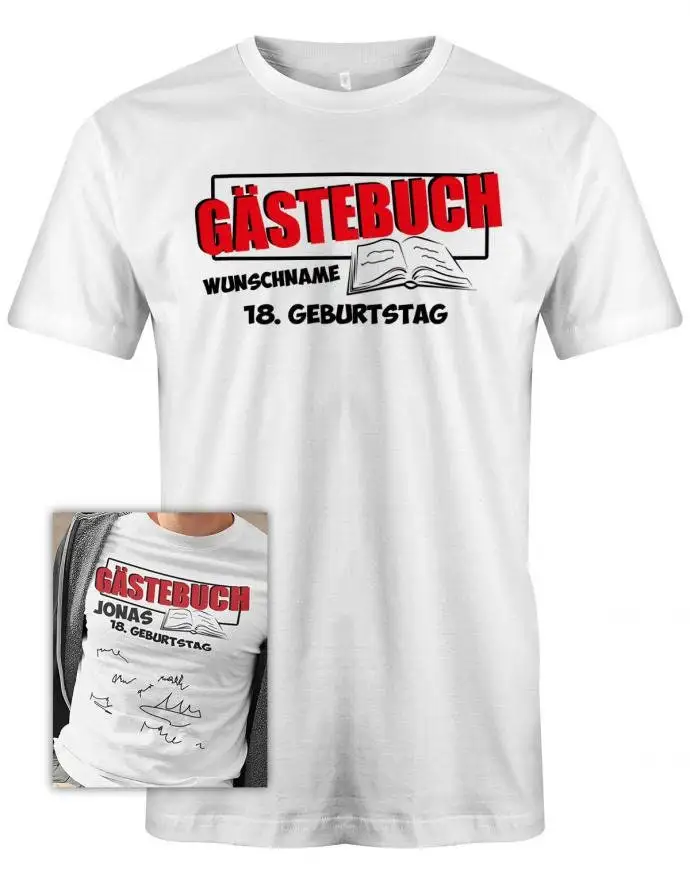 Geburtstag T Shirt 18 Jahre Gästeliste Gästebuch Personalisiert Mit Name Geschenke Zum Junge