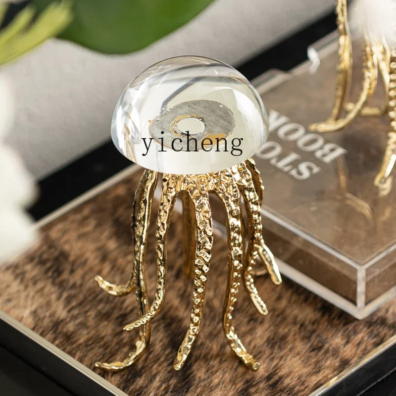 

L7- high-end light luxury creative jellyfish ornament metal art theme ornament home decoration