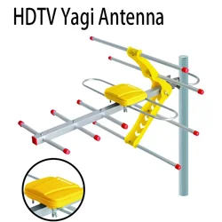 Antenne à onde de sol Yagi amplifiée pour télévision extérieure, signal HD numérique, UHF, HDTV, DVBT, DVBT2, DTMB