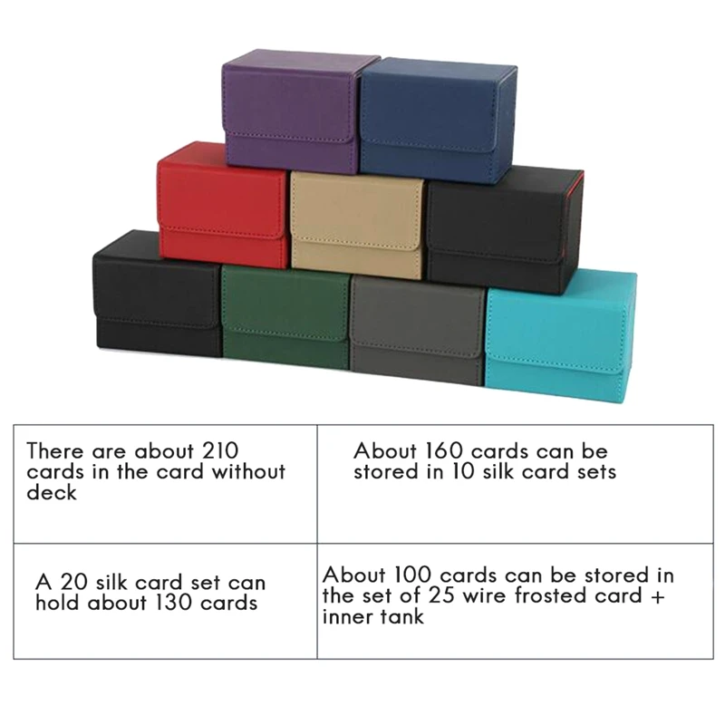 กล่องใส่การ์ดด้านข้างกล่องใส่การ์ดดาดฟ้าสําหรับ Mtg Yugioh Card Binder Holder 100+