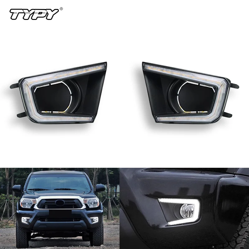 

TYPY Car Modified Front Fog Lamp Cover LED for Toyota Tacoma 2011 2012 2013 2014 2015 Daytime Running Light Headlight DRL 12V