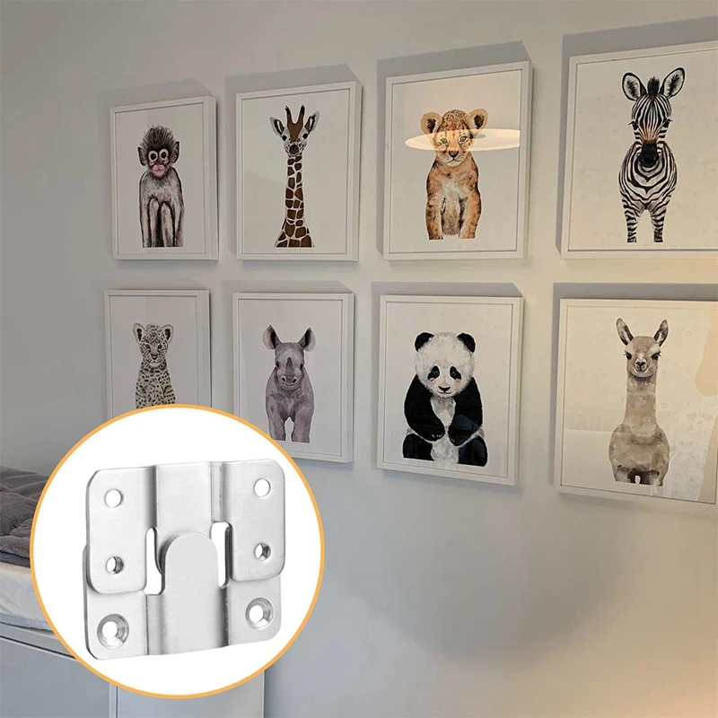 Flush Mount Bracket,Photo Frame Hook Picture Hangers, Interlock Bracket Furniture Connectorheadboard Wall Mount Hardware