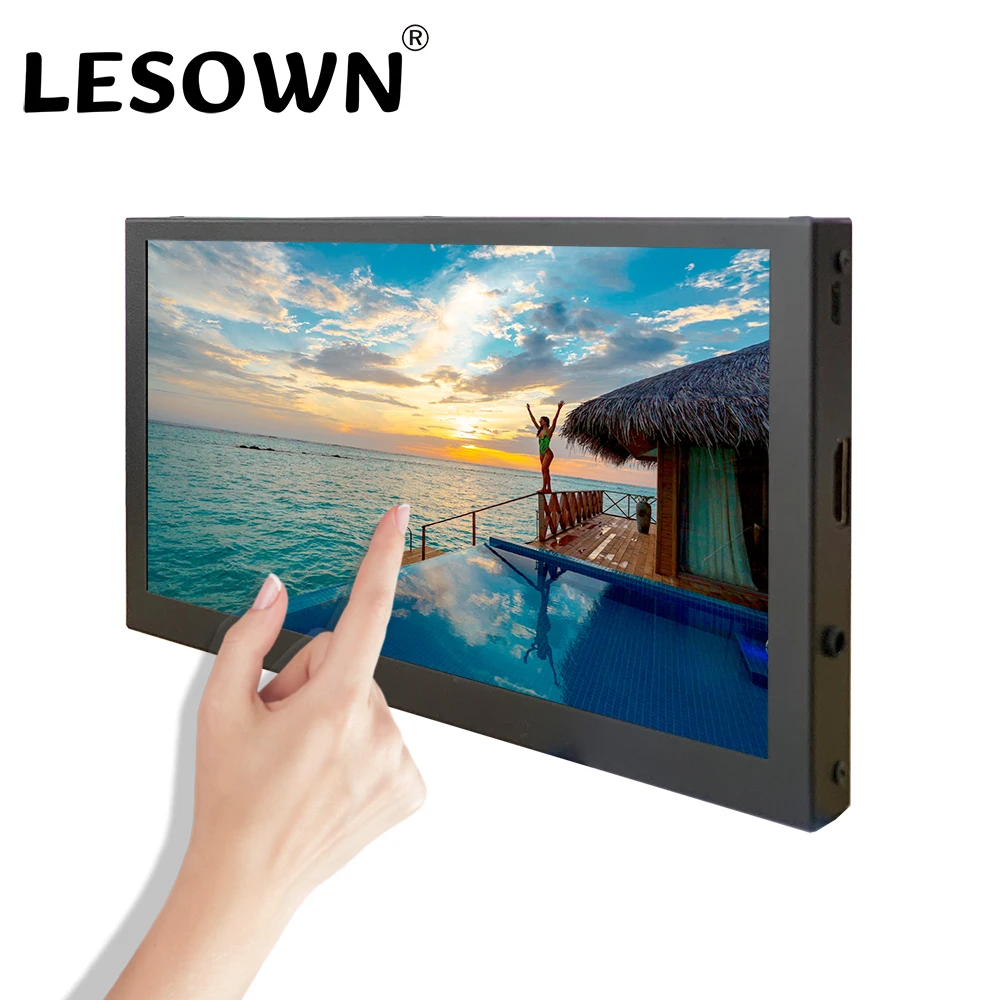 LESOWN Small HDMI 7 10.1 inch Monitor 1024x600 IPS Touch Screen Portable Wide Secondary Display for Laptop PC Build in Speakers