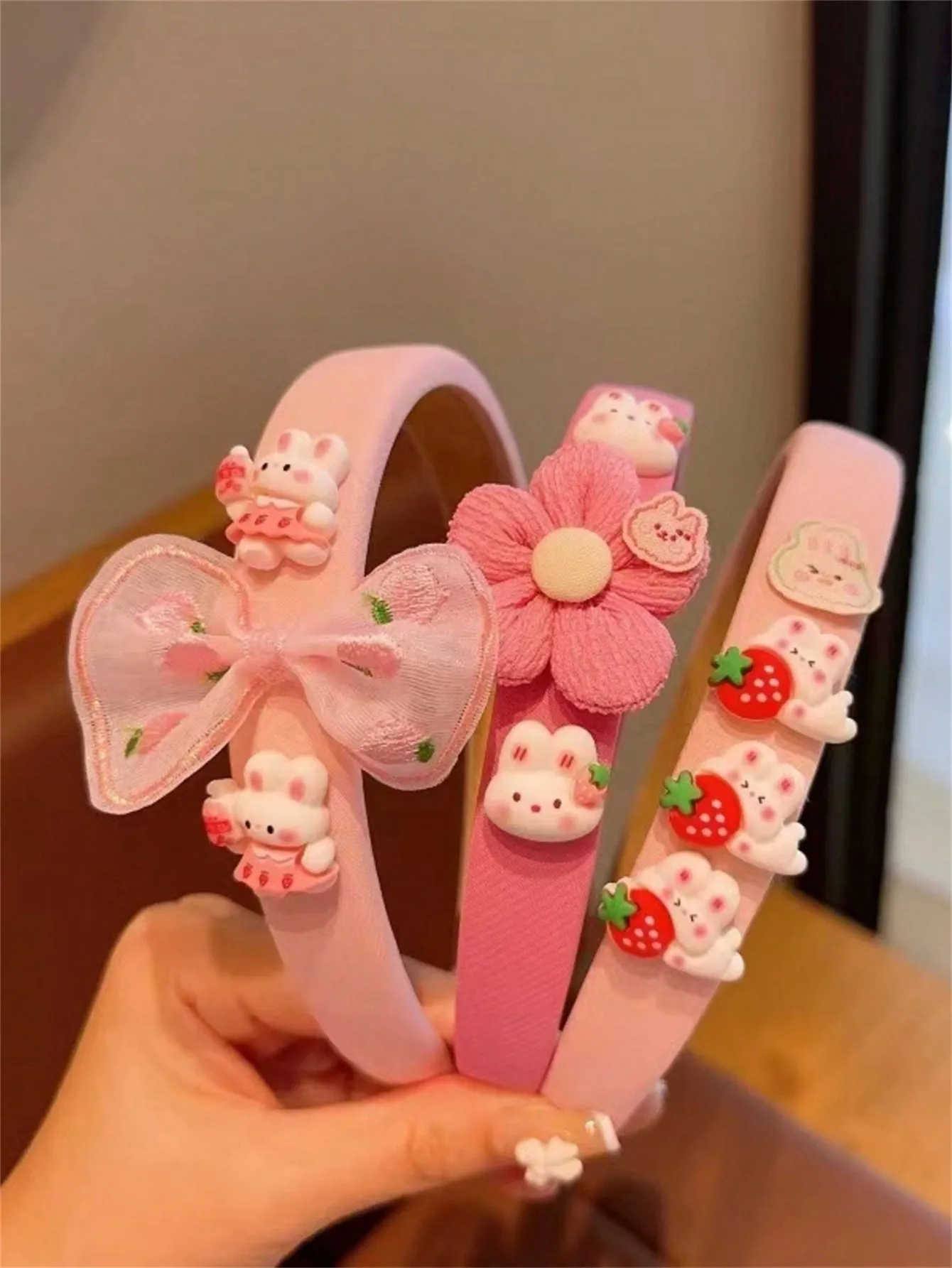 1 ladies spring pink cartoon rabbit face wash hair pressure hair cute small fresh personality headband