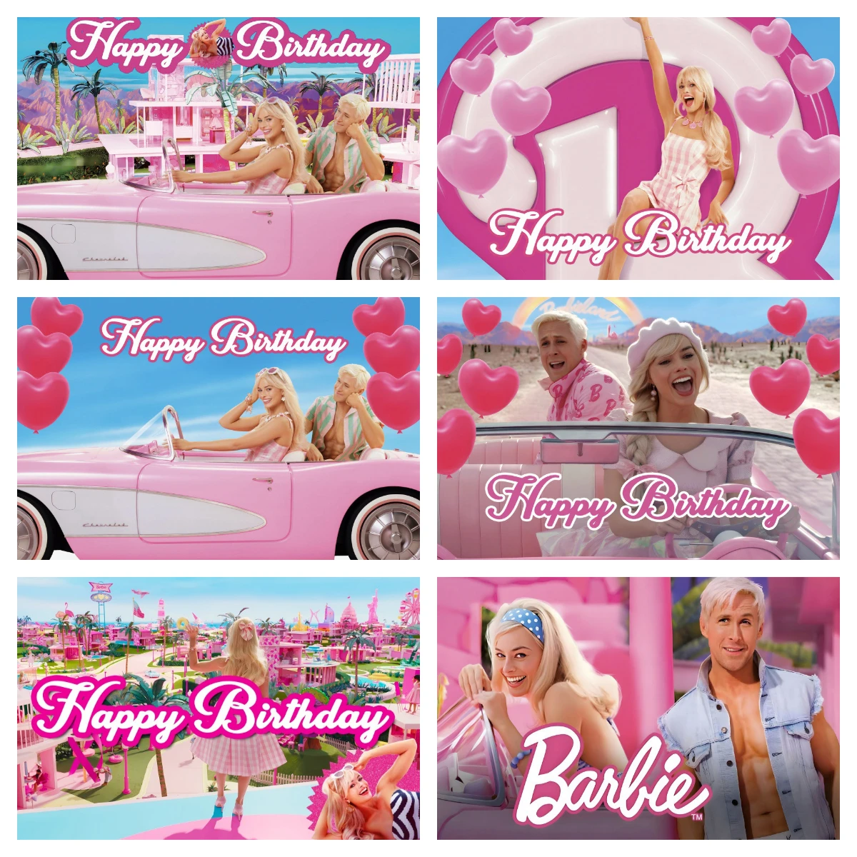 

Movies Barbie Birthday Decoration Backdrop Photo Background For Photography Baby Shower Photocall Princess Dancing Party Props