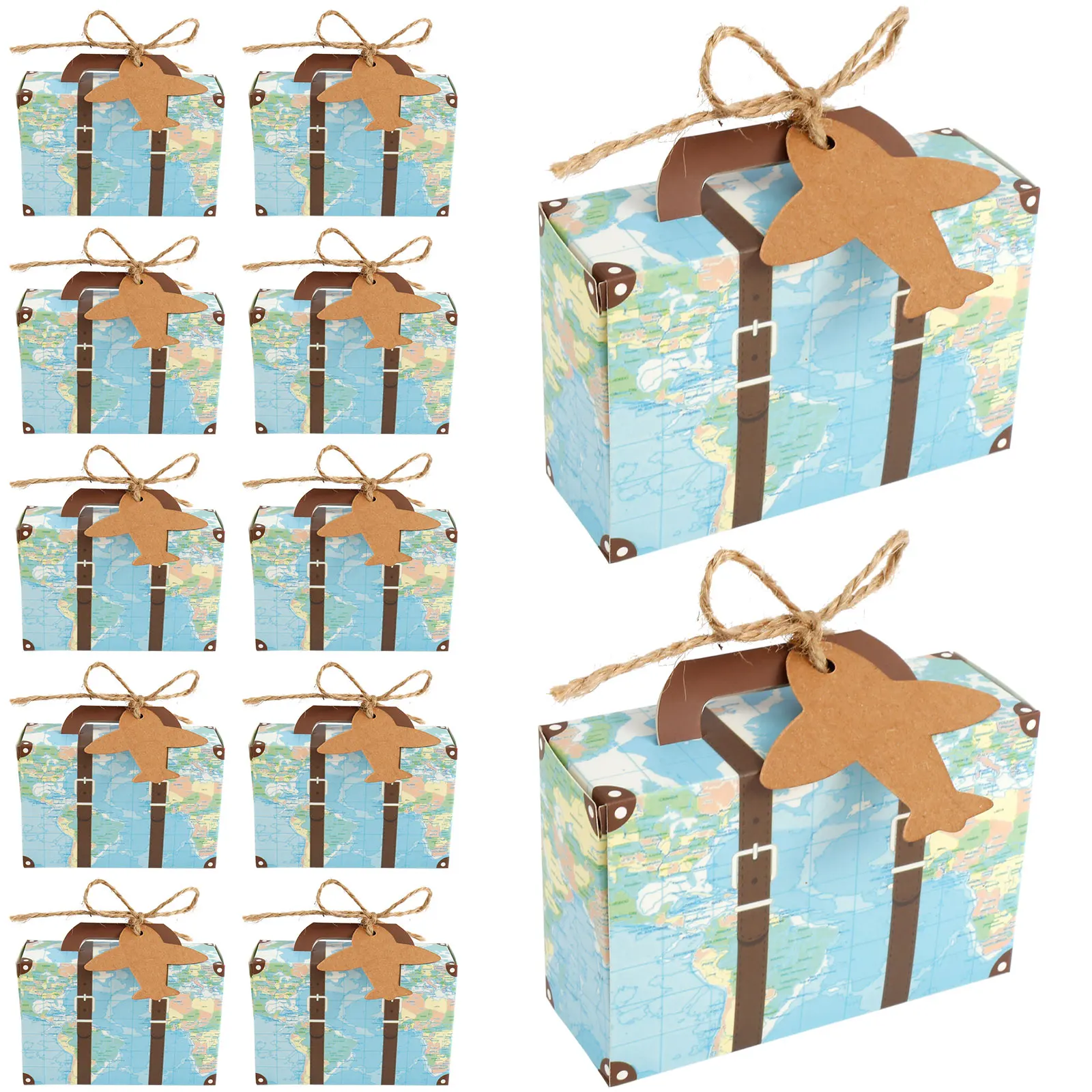 

50/100 шт., винтажная дизайнерская коробка для конфет с бирками для самолета