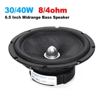 Creadvent 6.5 Inch Bullet Midrange Bass Speaker Woofer 4/8ohm 30/40W  Home Theater DIY HiFi Audio Fiber Diaphragm Loudspeaker